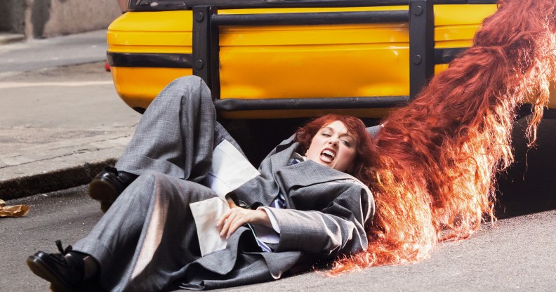 Chappell Roan filming a new music video.