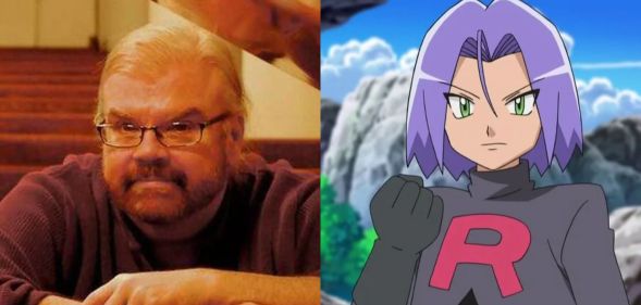 On the left, voice actor James Carter Cathcart. On the right, James in Pokemon.