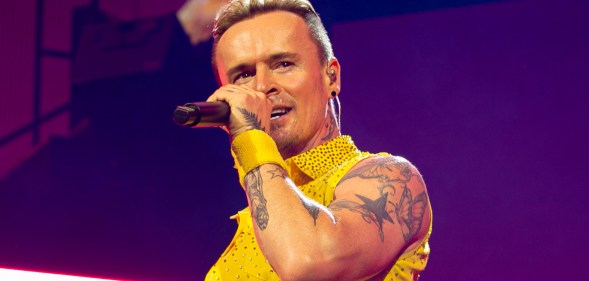 CARDIFF, WALES - OCTOBER 23: (EDITORIAL USE ONLY) Jon Lee of S Club performs at Cardiff International Arena on October 23, 2023 in Cardiff, Wales. (Photo by Mike Lewis Photography/Redferns)