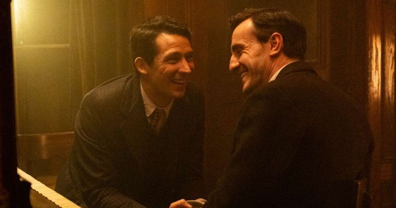 Josh O'Connor and Paul Mescal laughing together in a scene from The History of Sound