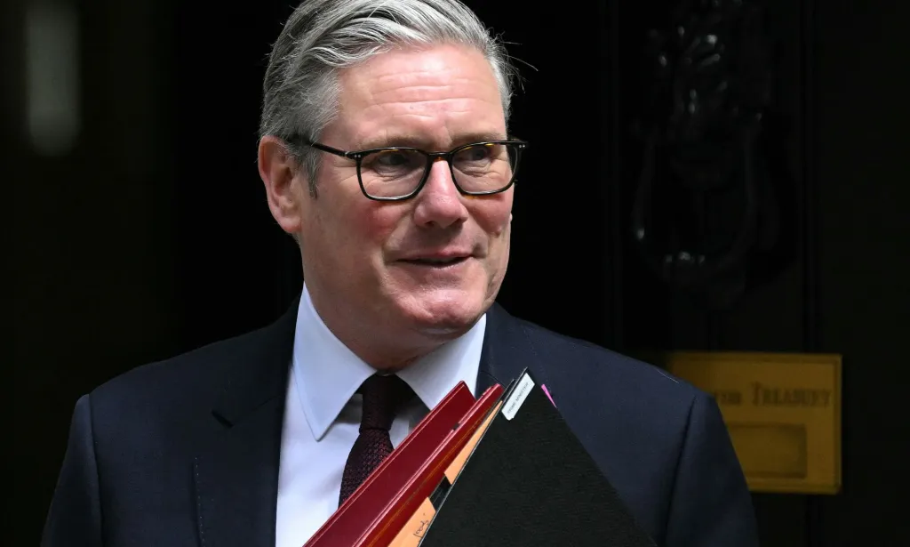 Keir Starmer exiting Number 10 Downing Street.