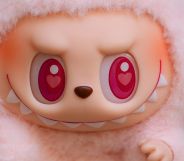 A close-up of a Labubu doll.