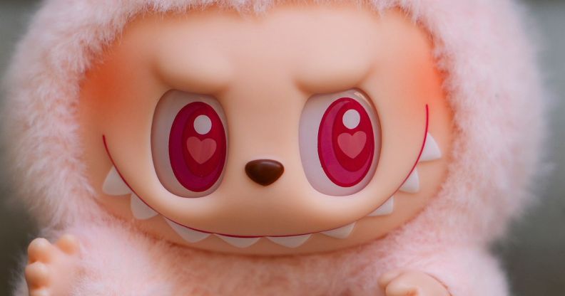 A close-up of a Labubu doll.