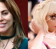 On the left, Lady Gaga in role as Ally in A Star Is Born. On the right, Lady Gaga with exaggerated make-up at the 2019 Met Gala.