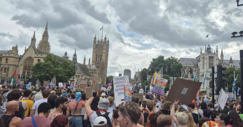 A crowd at London Trans Pride.