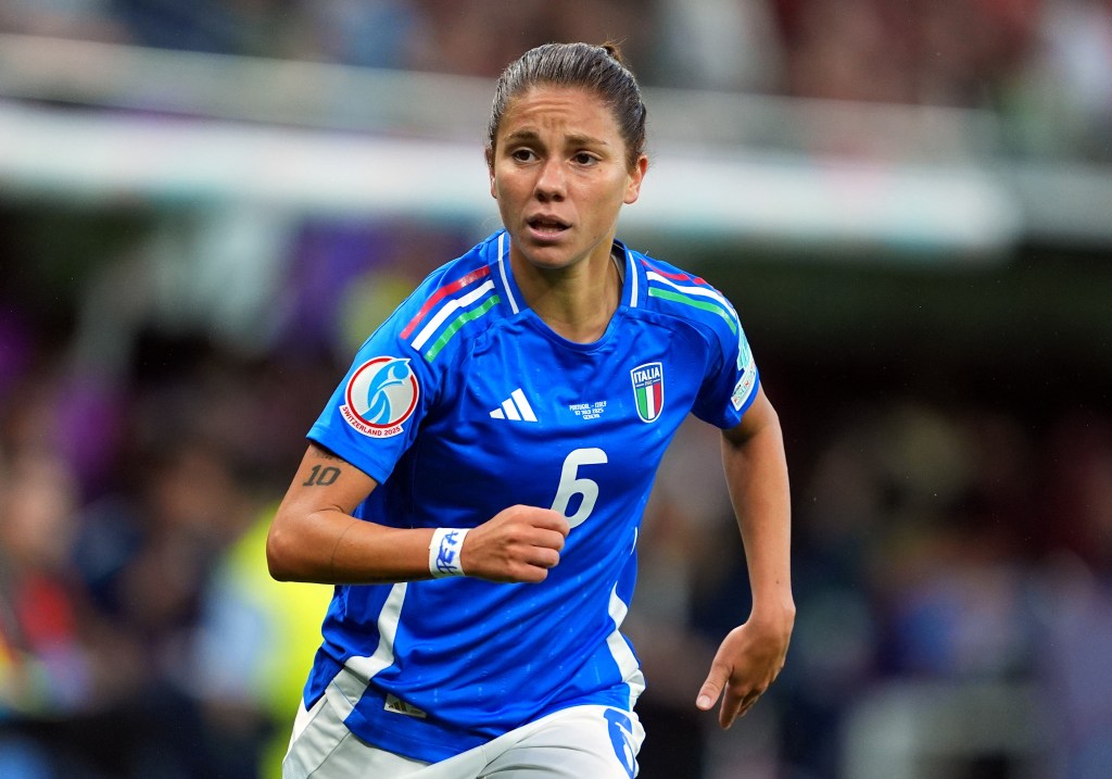 Manuela Giugliano of Italy looks on as she runs across the pitch.