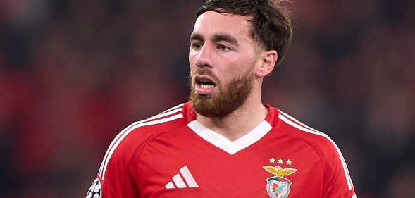 Orkun Kokcu of SL Benfica looks on during the UEFA Champions League 2024/25 Round of 16 first leg match between SL Benfica and FC Barcelona in Lisbon, Portugal, on March 5, 2025. (Photo by Jose Manuel Alvarez Rey/JAR Sport Images/NurPhoto via Getty Images)