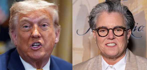 US president Donald Trump pictured next to comedian Rosie O’Donnell.