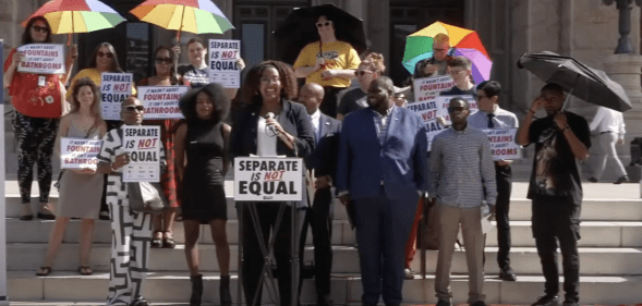 Black activists have gathered outside the Texas State Capitol to protest anti-trans legislation