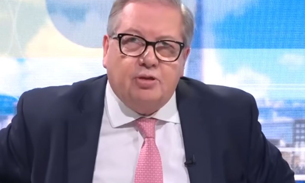 Mike Graham during a TalkTV broadcast.