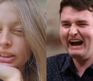 A split image of Vivian Jenna Wilson and an individual from the Surrounded video.