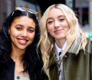 Azzi Fudd and Paige Bueckers are seen at 'Good Morning America' on April 16, 2025 in New York City