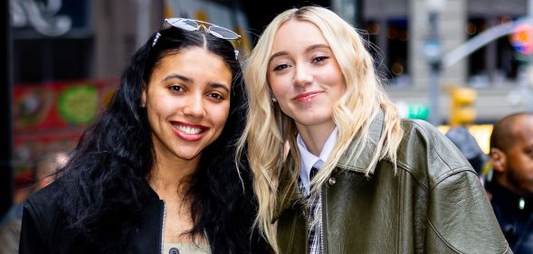 Azzi Fudd and Paige Bueckers are seen at 'Good Morning America' on April 16, 2025 in New York City