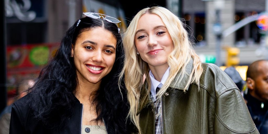 Azzi Fudd and Paige Bueckers are seen at 'Good Morning America' on April 16, 2025 in New York City