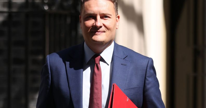 Wes Streeting walking out of Number 10, Downing Street.