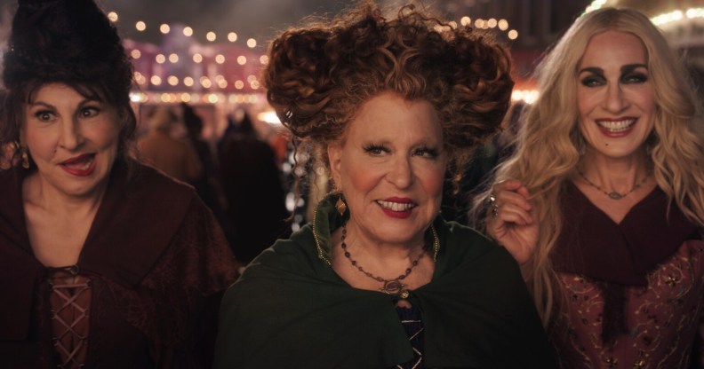 Kathy Najimy, Bette Midler, and Sarah Jessica Parker in Hocus Pocus 2