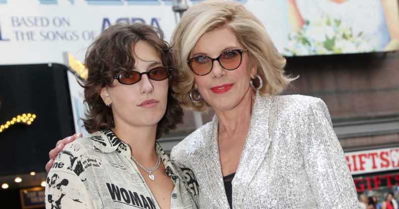 King Princess and Christine Baranski pose at the gala re-opening night of 'Mamma Mia' on Broadway at the Winter Garden Theatre on 18 August, 2025 in New York City.