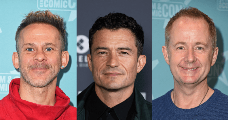 A throwback image of Lord of the Rings stars Dominic Monaghan, Orlando Bloom and Billy Boyd.