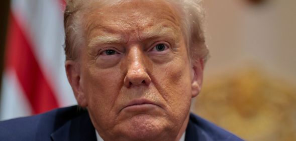 Donald Trump looking off into the distance.