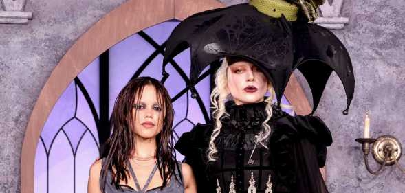 Jenna Ortega and Lady Gaga attend the Netflix x Spotify Wednesday season two Graveyard Gala.