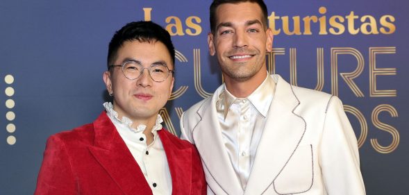 Bowen Yang and Matt Rogers at the 2025 Las Culturistas Culture Awards