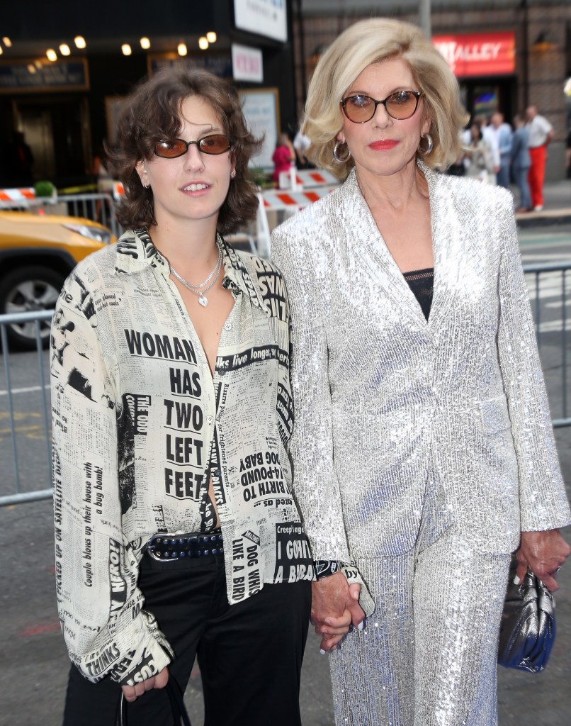 King Princess and Christine Baranski held hands at the re-opening night of 'Mamma Mia' on Broadway.