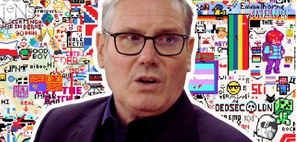 Keir Starmer over the top of Wplace.