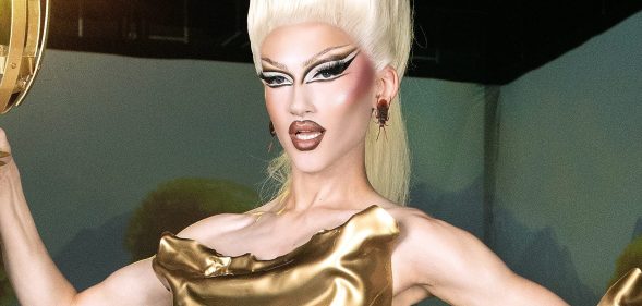 Kyran Thrax, winner of Drag Race UK S6, poses at Manchester’s Chaos Karts ahead of hosting the nation’s first ‘Glam Prix’ - a go-kart race celebrating queer culture during Manchester Pride Week.