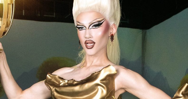 Kyran Thrax, winner of Drag Race UK S6, poses at Manchester’s Chaos Karts ahead of hosting the nation’s first ‘Glam Prix’ - a go-kart race celebrating queer culture during Manchester Pride Week.