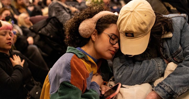 A vigil held for Sam Nordquist, a trans man who was tortured and murdered in a 2024 hate crime.