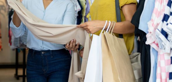 A shop assistant and a customer.