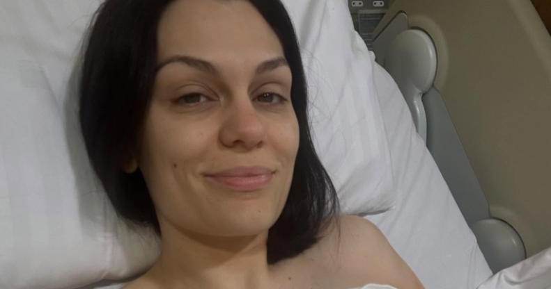 Jessie J pictured in hospital