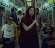 Chappell Roan on the set of "The Subway".