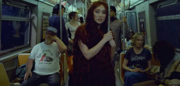 Chappell Roan on the set of "The Subway".