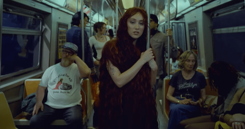 Chappell Roan on the set of "The Subway".