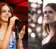 Lana Del Rey and Ethel Cain performing on stage at separate concerts.