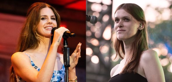 Lana Del Rey and Ethel Cain performing on stage at separate concerts.