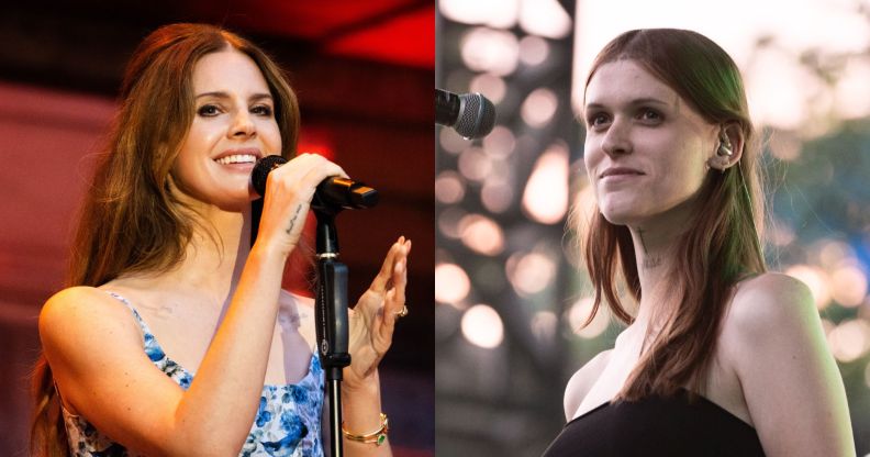 Lana Del Rey and Ethel Cain performing on stage at separate concerts.