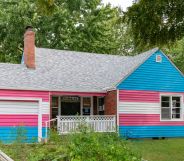 "The Transgender House" is a house in Kansas opposite hate group Westboro Baptist Church, painted in colours of the trans flag