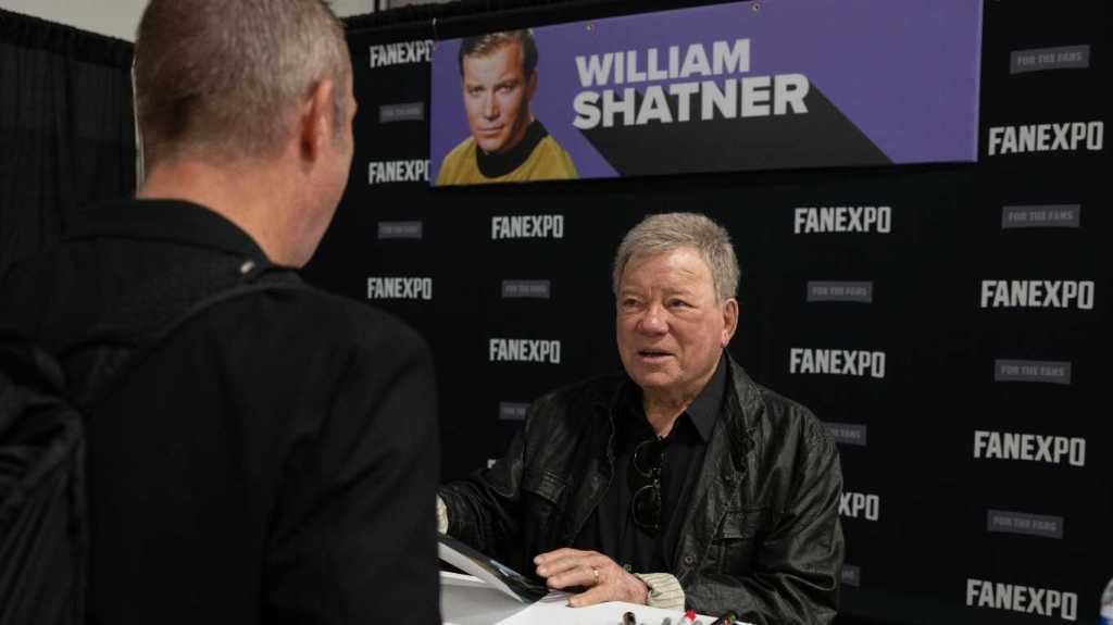 William Shatner talks to fans during the 2025 Fan Expo Denver at the Colorado Convention Center on July 04, 2025 in Denver, Colorado.