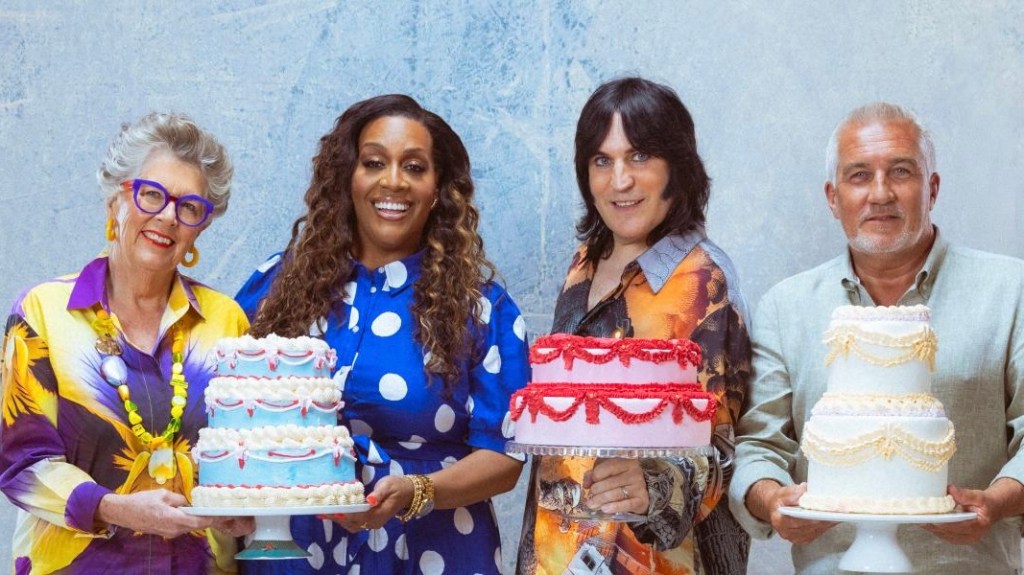 Prue Leith, Alison Hammond, Noel Fielding, and Paul Hollywood.