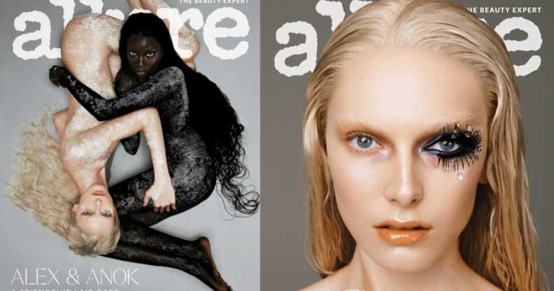 Allure’s new September cover features an intertwined Alex Consani and Anok Yai.