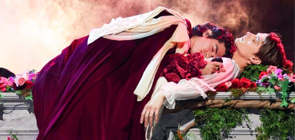 Conan Gray and Corey Fogelmanis at the MTV VMAs 2025 on stage.