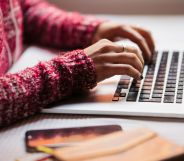 Someone typing on a keyboard.