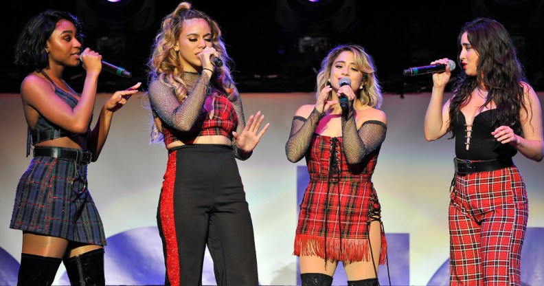 (L-R) Singers Normani Kordeo, Dinah Jane, Ally Brooks and Lauren Jauregui of Fifth Harmony performing in 2017.