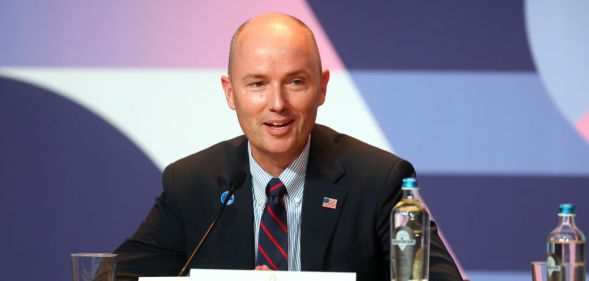 Utah Governor Spencer Cox at an Olympics event in 2024