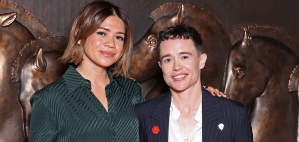 Julia Shiplett and Elliot Page at Milan Fashion Week.