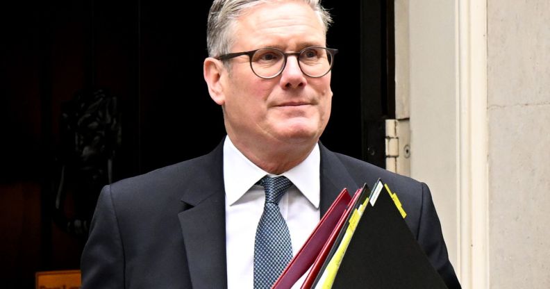 Keir Starmer walking out of Number 10.