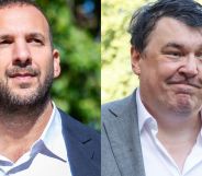 A split image of Zack Polanski, left, and Graham Linehan, right.