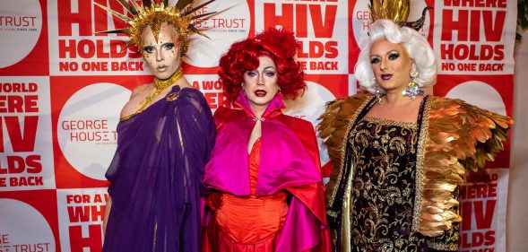Cheddar Gorgeous (L) hosted the tenth annual Drag Ball for the George House Trust